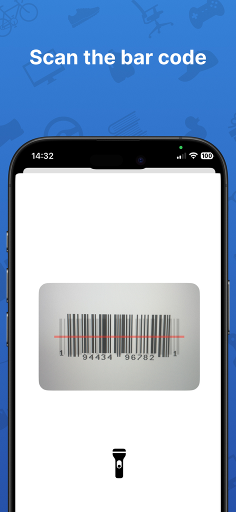 StockFlow: Warehouse control - Smartphone screen showing the barcode scanner feature in the StockFlow app
