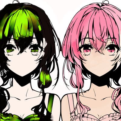 anime realistic twins that are the opposite