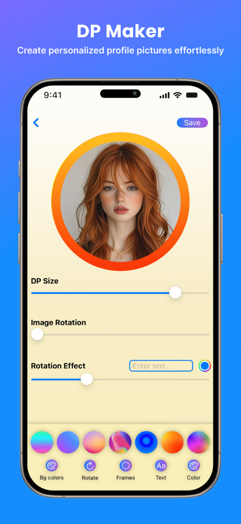 Lmc8.4 - Lmc8.4 app interface showing profile picture editing tools and a circular border frame