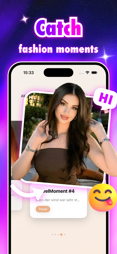 Lvyxi social app interface displaying a curated fashion moment with a lifestyle photo