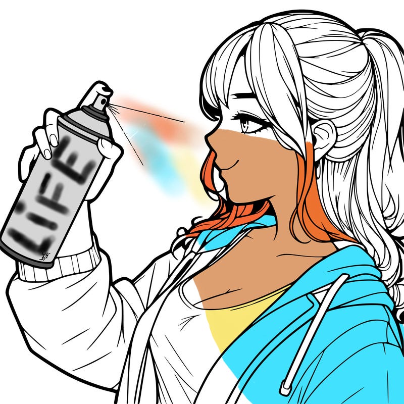 a realistic girl spray, painting