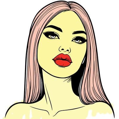 realistic woman with full lips