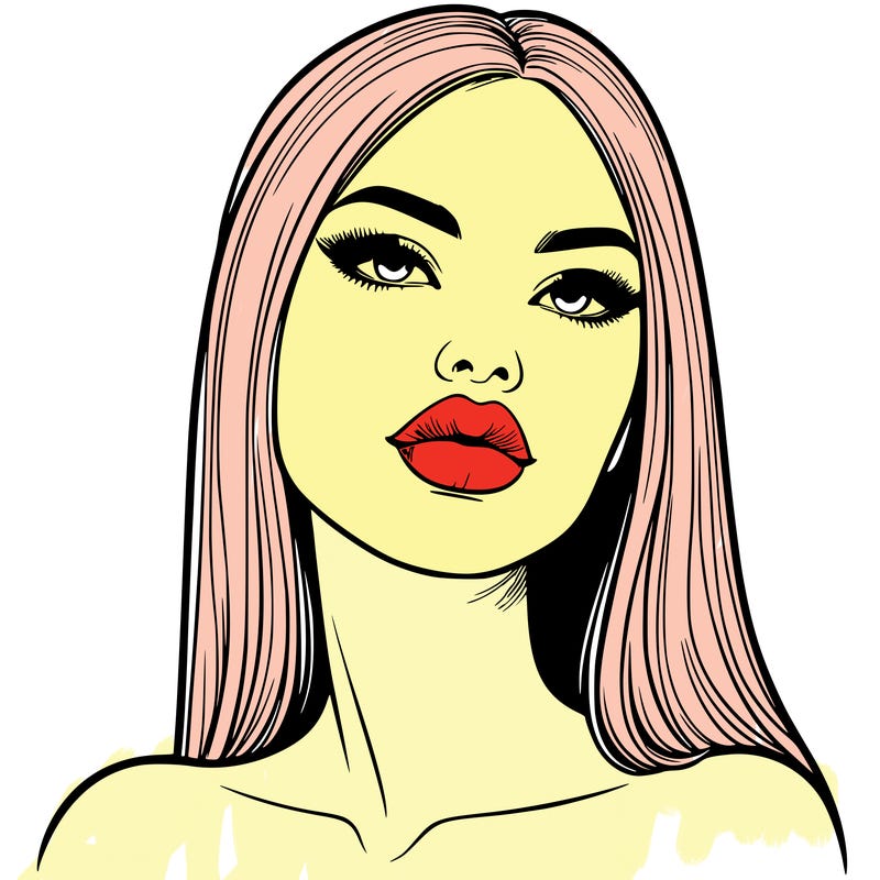 realistic woman with full lips