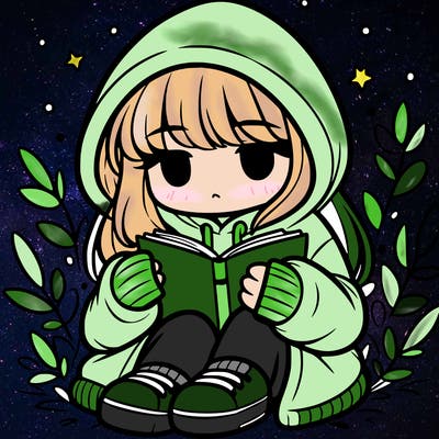 girl in oversized hoodie reading a book