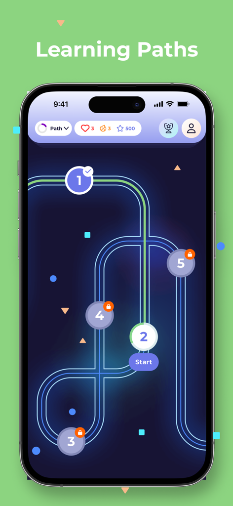 LetsDefend - LetsDefend mobile app screen showing a gamified cybersecurity learning path with progress levels