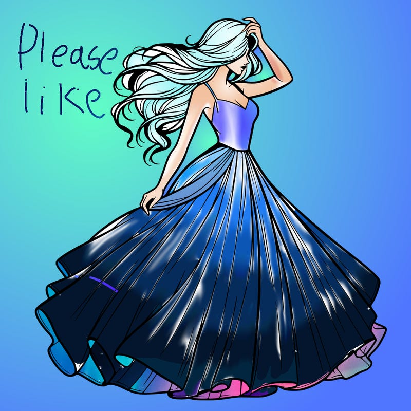 realistic woman with dress flowing in the wind