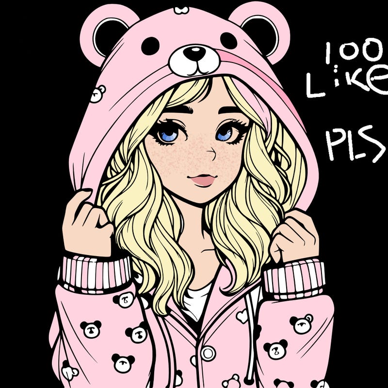 realistic girl in a animal pjs hoodie