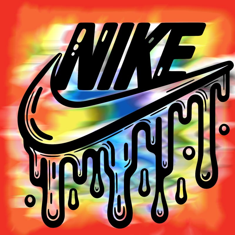 dripping nike logo