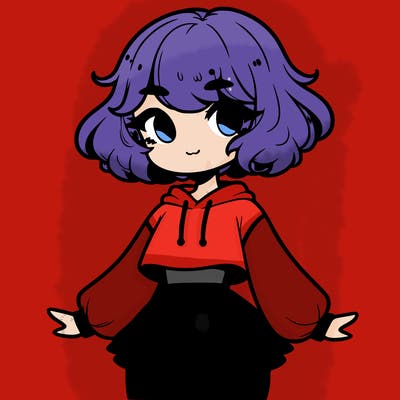 cute femboy with short, fluffy hair that softly frames their face, wearing a cropped hoodie, paired with a flouncy short skirt, and thigh-high stockings