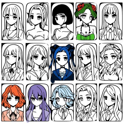 girls that look diffrent anime