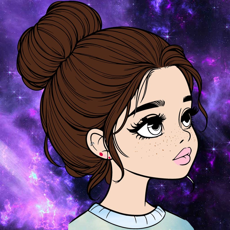 realistic girl with bun