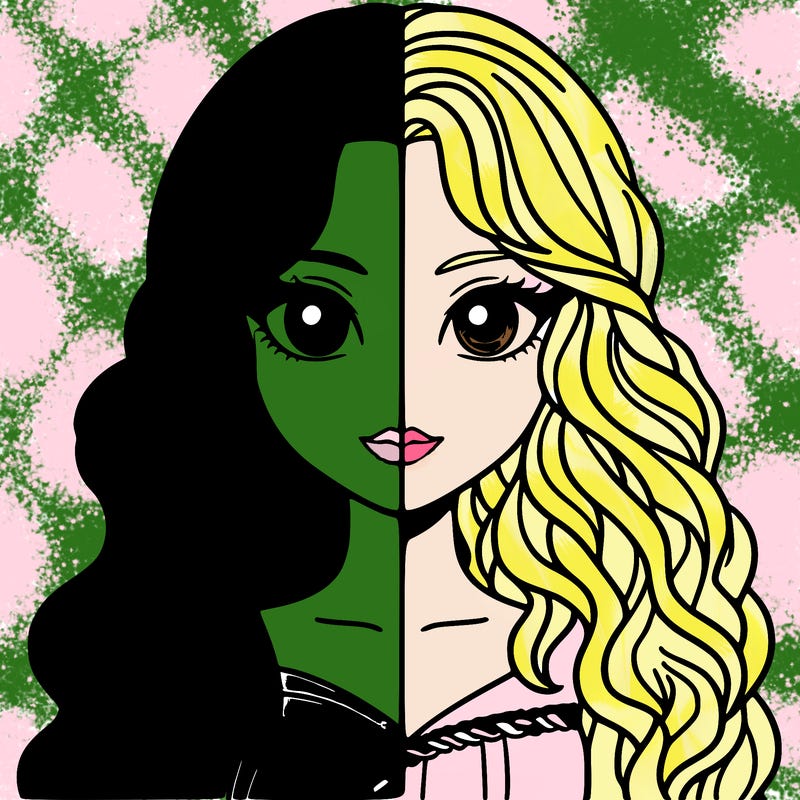 alphaba and glenda half and half