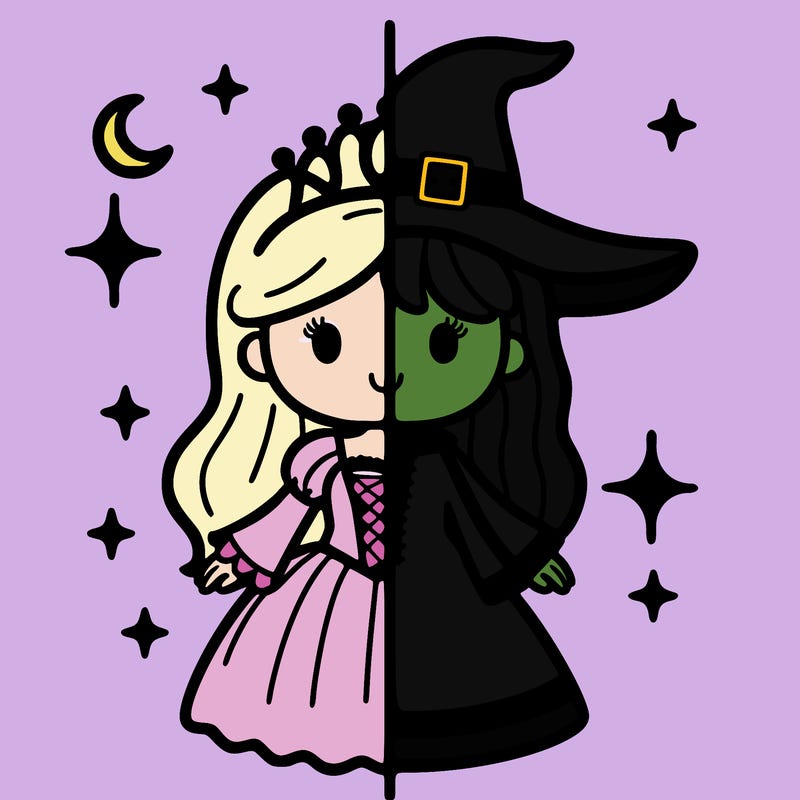 split princess and witch
