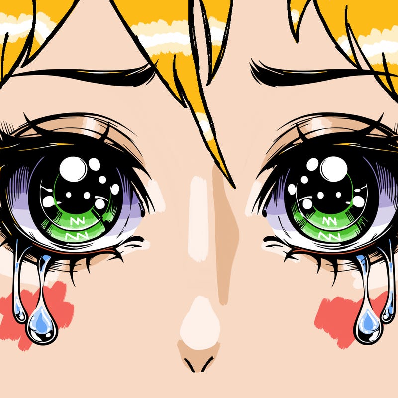 realistic eyes with tears