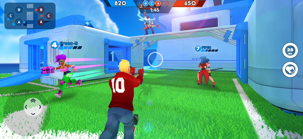 FRAG Pro Shooterでカラフルなチームバトルを繰り広げる様式化されたキャラクターたち