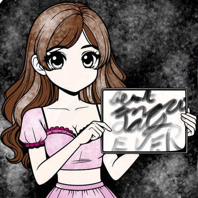 realistic pretty girl holding blank sign