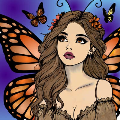butterfly fairy realistic girl