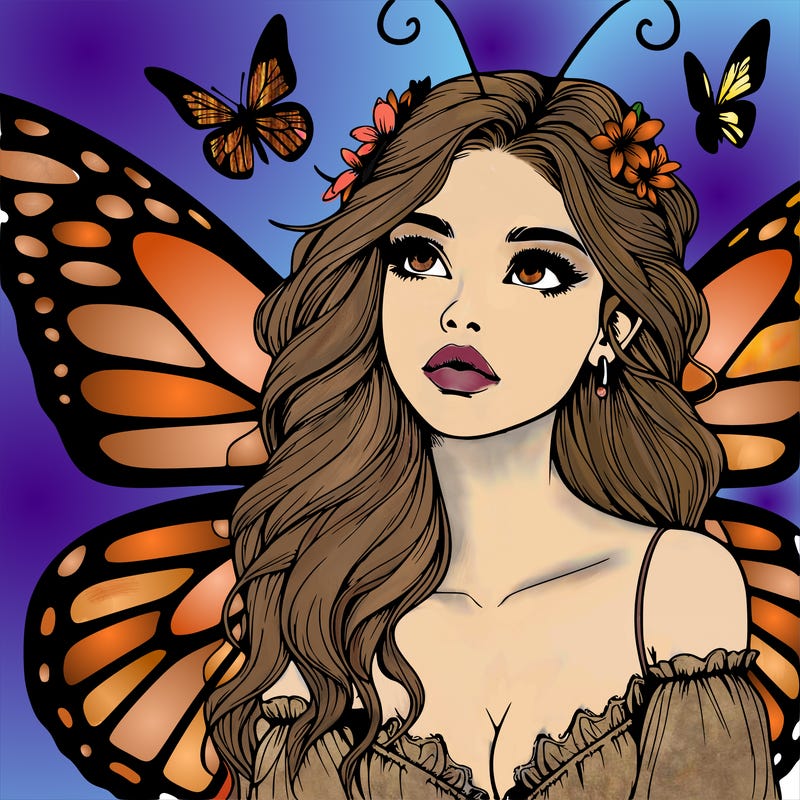 butterfly fairy realistic girl