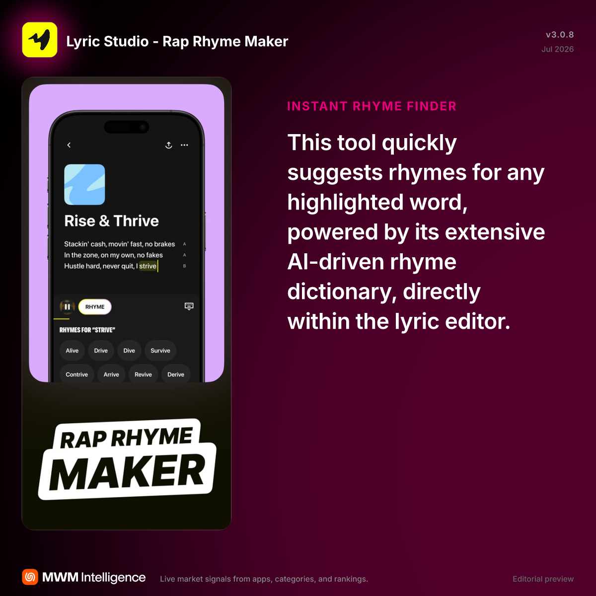 Lyric Studio - Rap Rhyme Maker - Music App | MWM