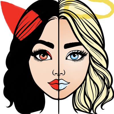 realistic girl split half