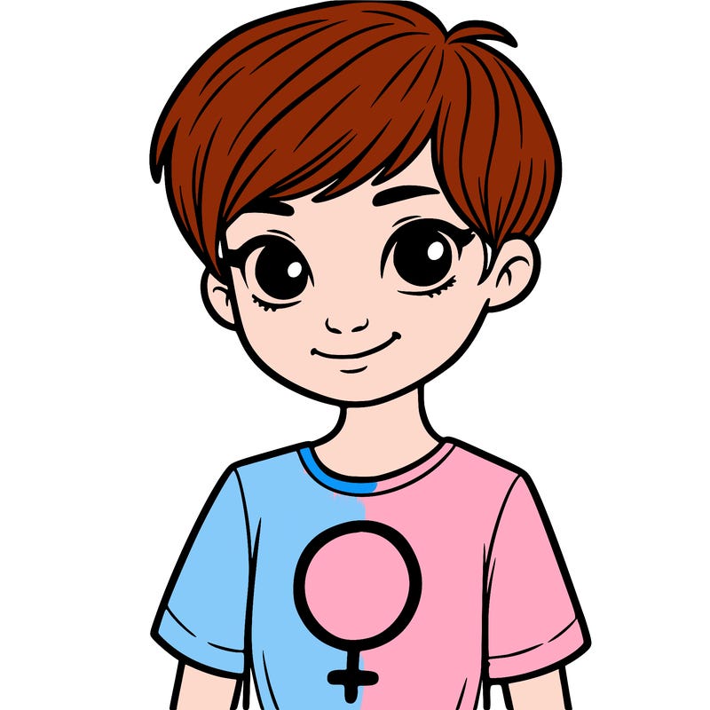 girl with pixie cut and feminist shirt