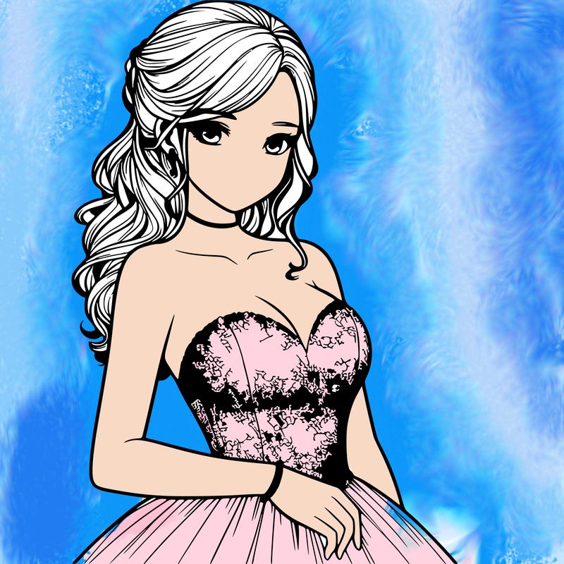 realistic girl in prom dress