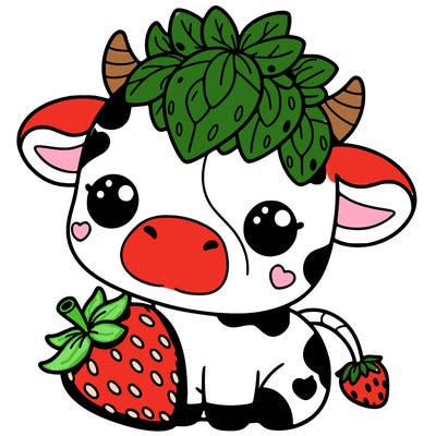 cute strawberry cow