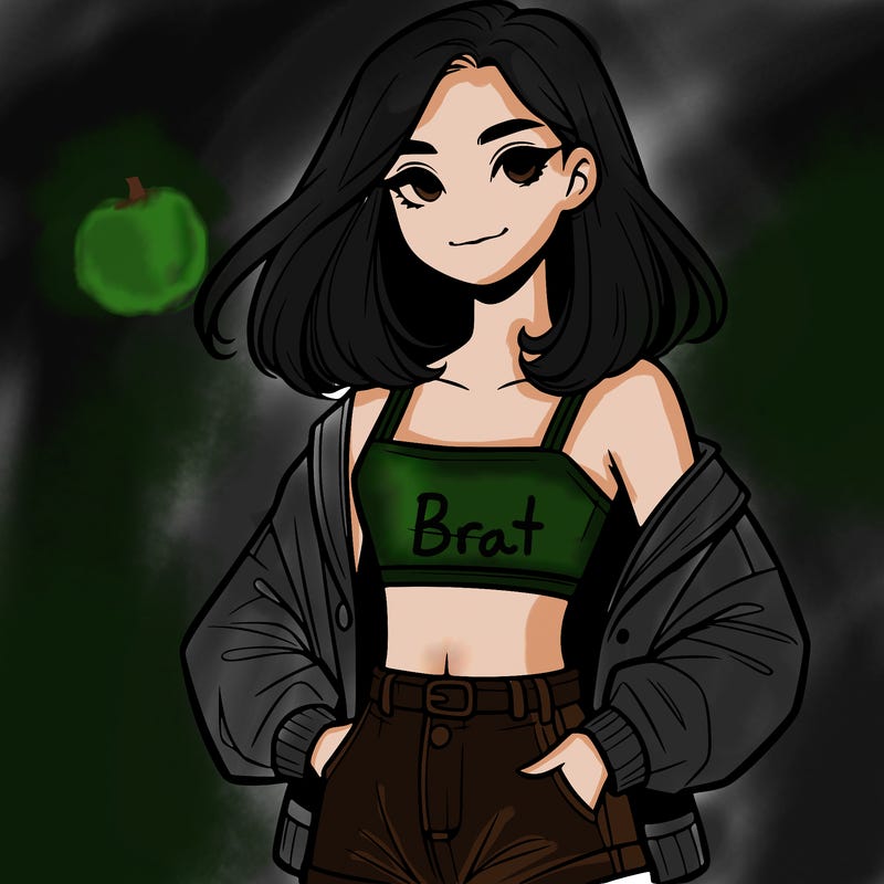 a realistic girl with a crop top and short shorts in an open jacket