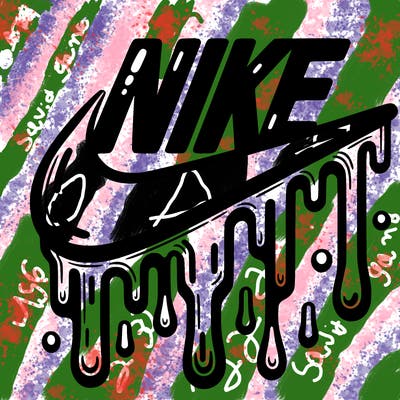 dripping nike logo