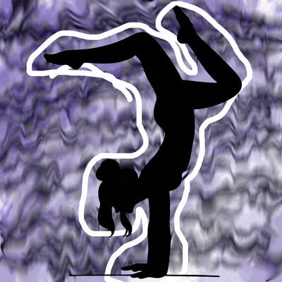 a woman doing a handstand