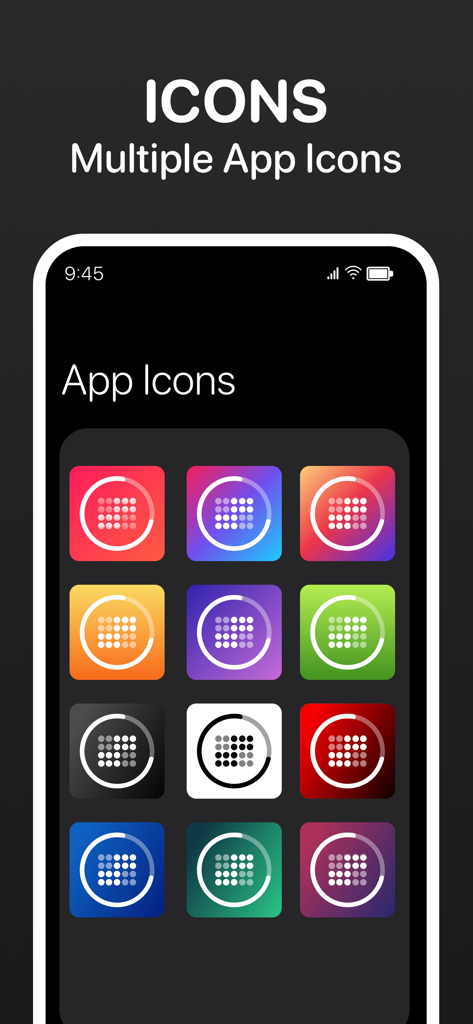Countdown widget : Day Counter - Uma exibição de várias opções de ícones de aplicativos estéticos e coloridos para personalizar a interface do aplicativo Widget de Contagem Regressiva