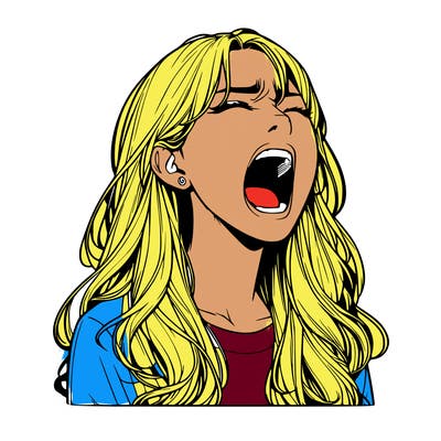 screaming realistic, girl
