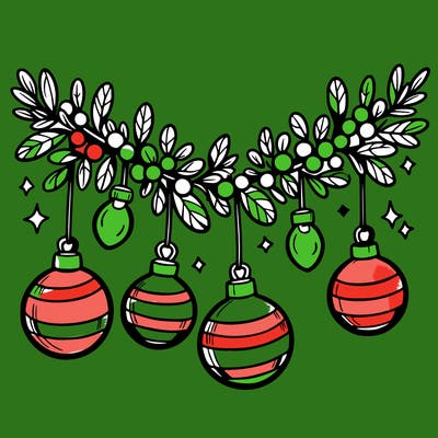 christmas garland with big bulbs