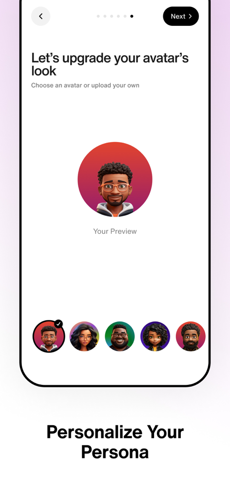 ZedApp: Digital Payments - ZedApp mobile screen showing options to choose or upload a custom avatar for user profile personalization