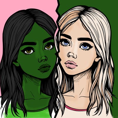 realistic girl split