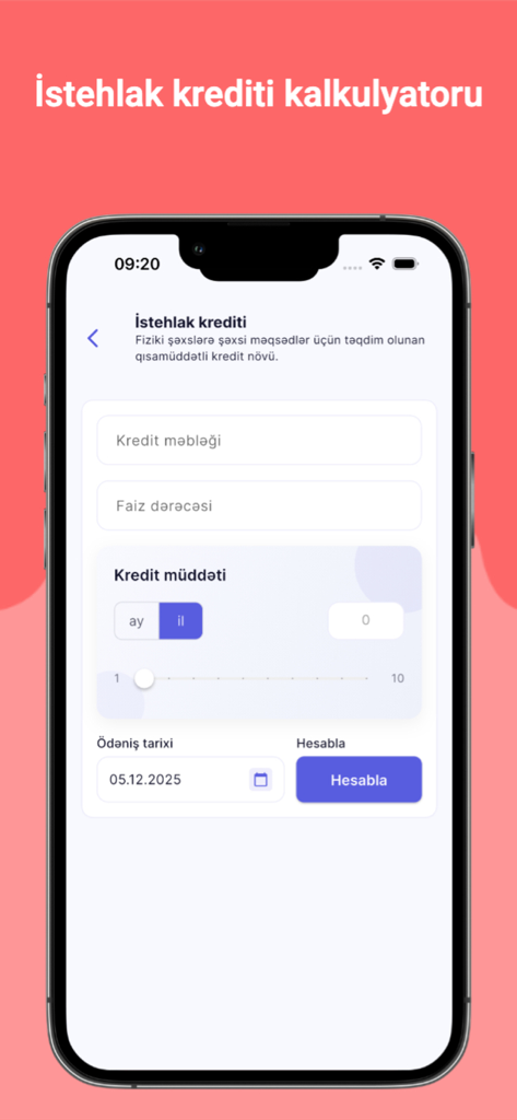 Kredit Hesabla - PulApp - Interfaz de calculadora de préstamos de consumo en la aplicación móvil PulApp.