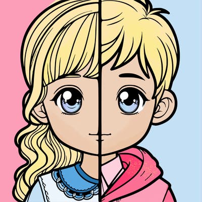 split girl and boy