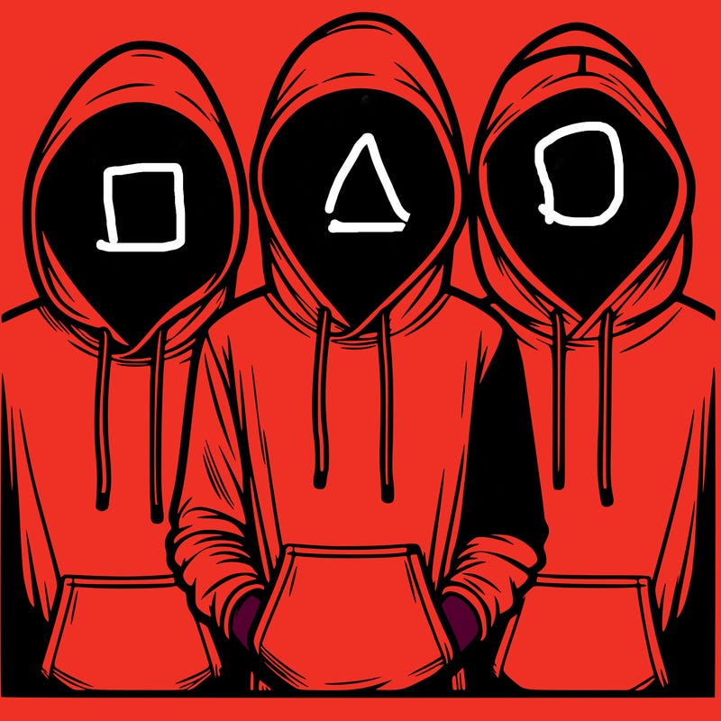3 faceless people in  hoodies