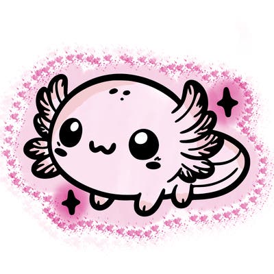 cute easy baby axolotl