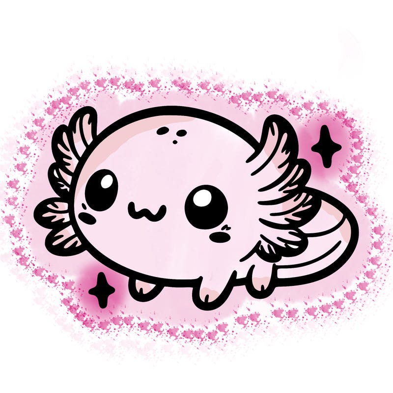 cute easy baby axolotl