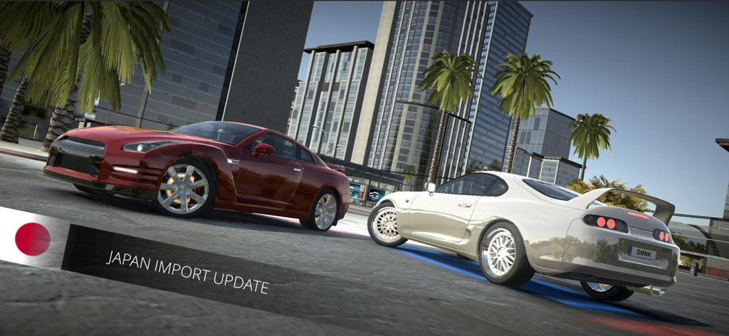 European Luxury Cars - Two Japanese sports cars parked on a city street in European Luxury Cars game