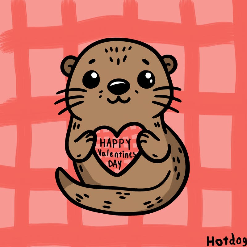 otter with a heart