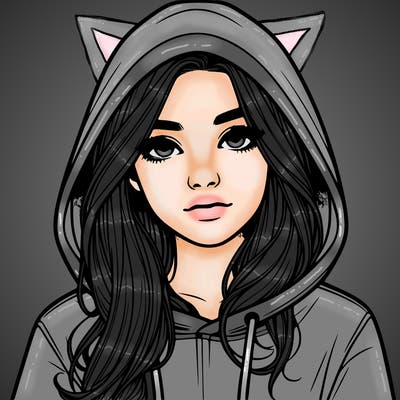 realistic girl with a hoodie