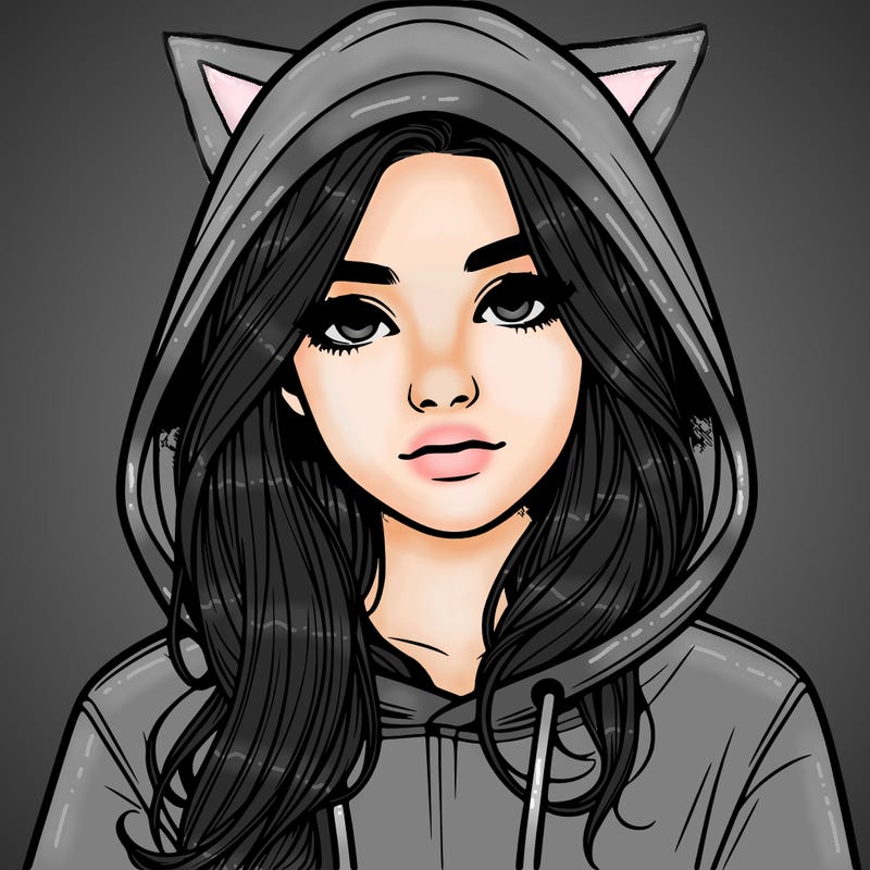 realistic girl with a hoodie
