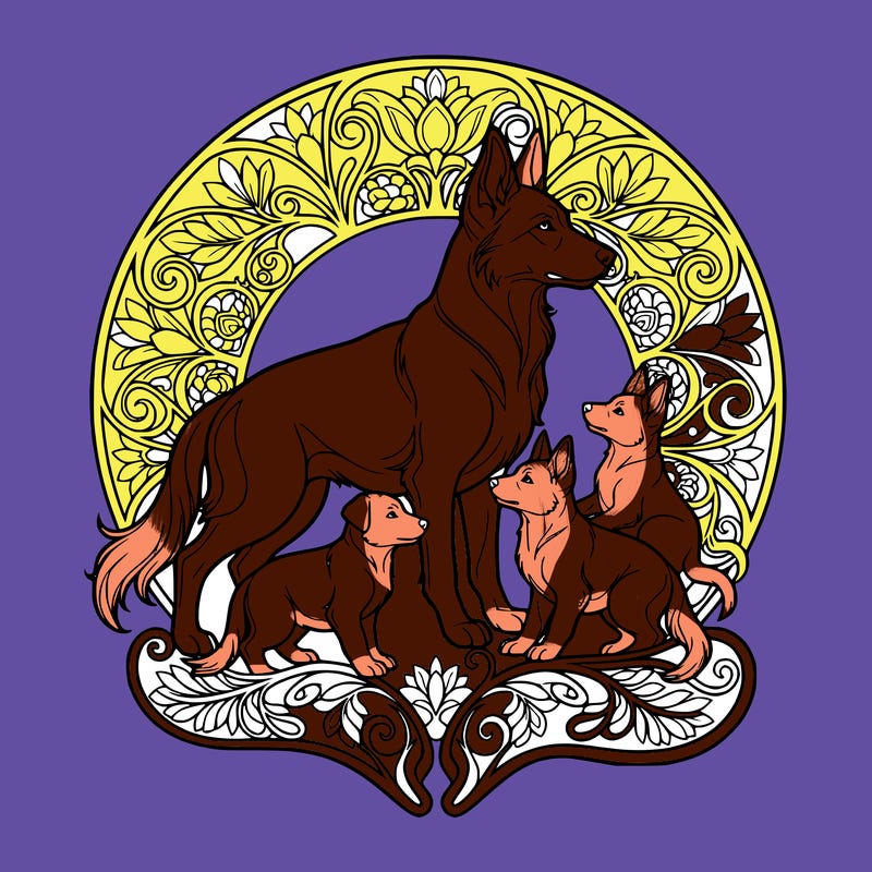 german shapered puppy family.