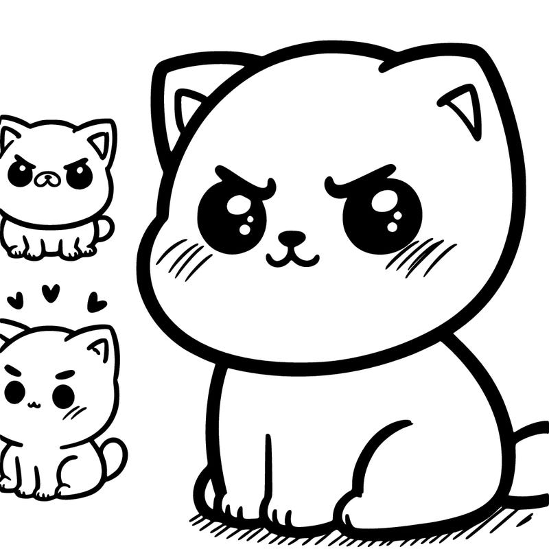 a cute grumpy white cat