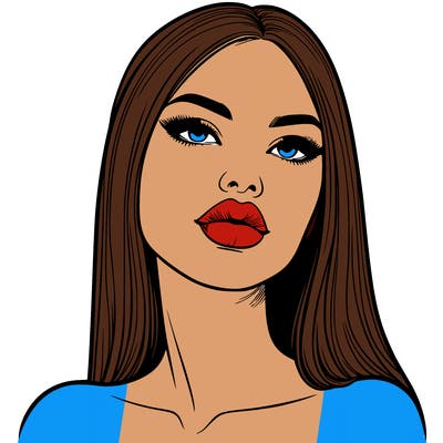 realistic woman with full lips