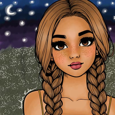 realistic girl with braids