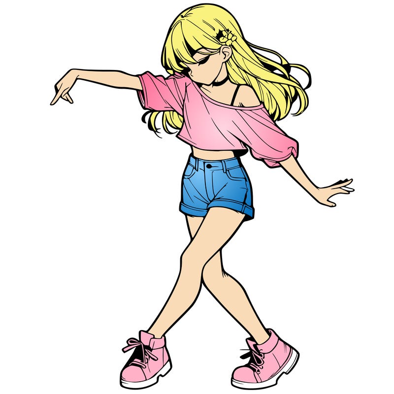 realistic girl danceing