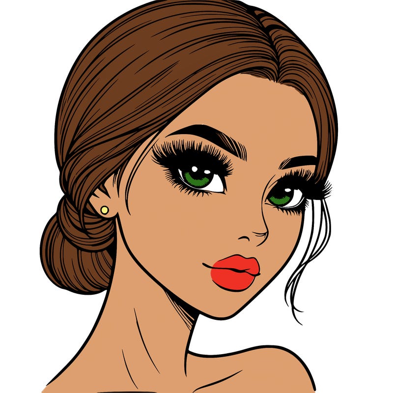 realistic girl with lashes